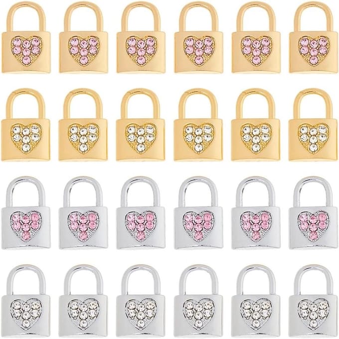 Dailygoods - Set van 40 Hart Hangslot Bedels voor Sieraden
