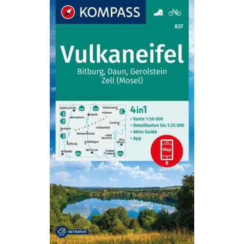 Kompass Wk837 Vulkaneifel, Bitburg, Daun, Gerolstein, Zell (Mosel) - Kompass Wanderkarten