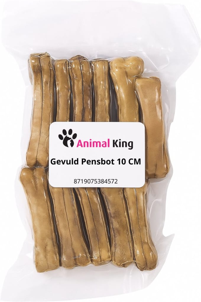 Gevuld pensbot - 10 cm - 12 stuks - Animalking-Hondensnacks