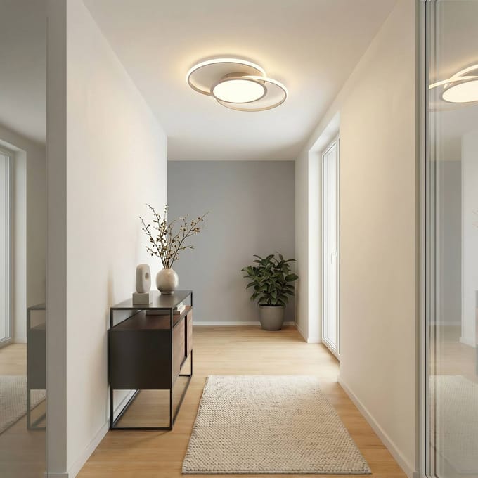Lucande LED plafondlamp Senne, CCT, zilver, metaal