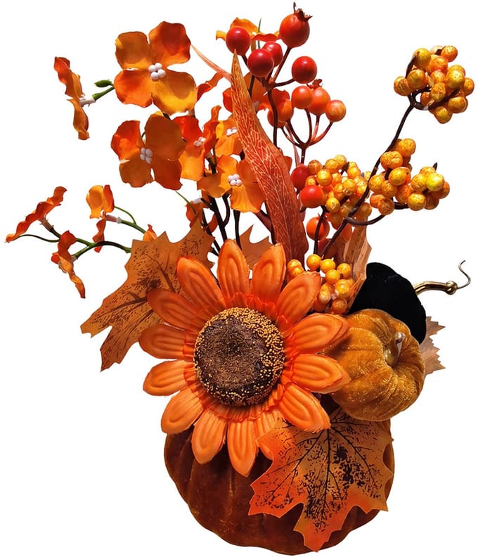 Clayre & Eef Decoratie Beeld Pompoen Oranje Kunststof