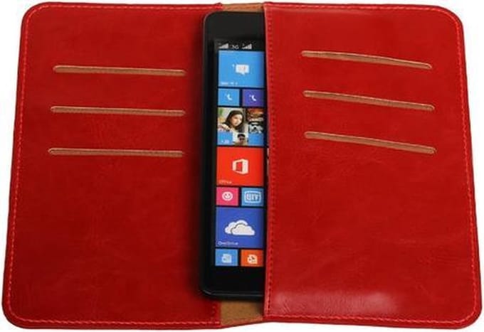 Rood Pull-up Medium Pu portemonnee wallet voor Microsoft