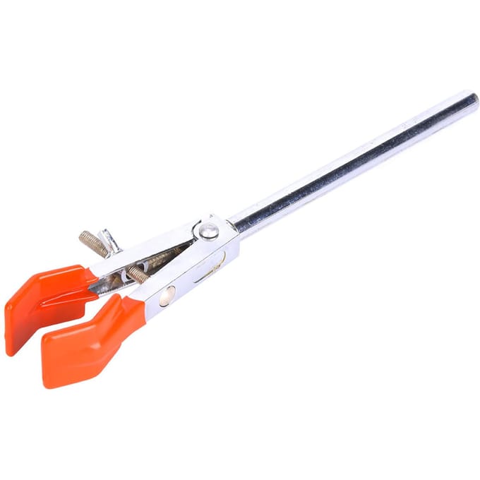 Multifunctionele Chemische Klem met Lange Handgreep Kolvenklem Retortstandaardklem Laboratoriumexperiment white
