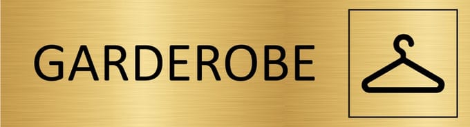CombiCraft deurbordje Garderobe in goud met tape - 165 x 45 mm