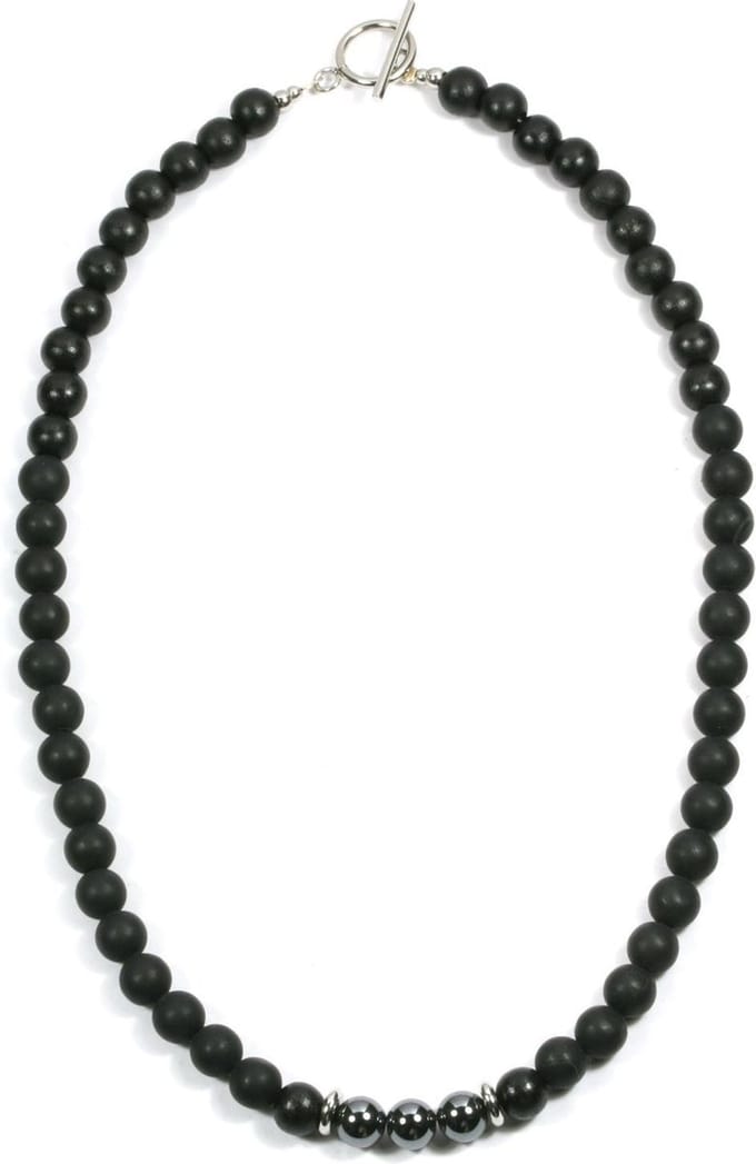 IbizaMen - matte onyx 8mm - hematiet kralen - maat 70cm