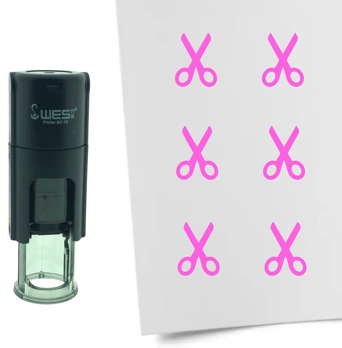 CombiCraft Stempel Schaar 10mm rond - roze inkt