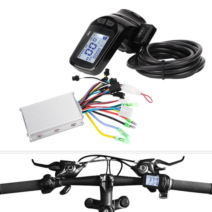 48V 350W Borstelloze Motor Controller LCD Display Duimgashendel voor Elektrische Fiets Scooter black