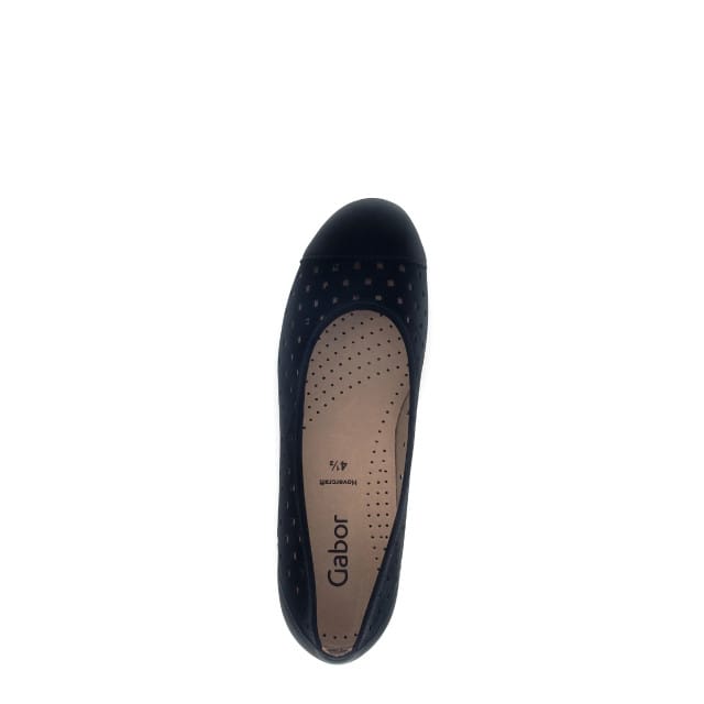 Gabor 64.169.17 - dames ballerina - Zwart - maat 37 (EU) 4 (UK)