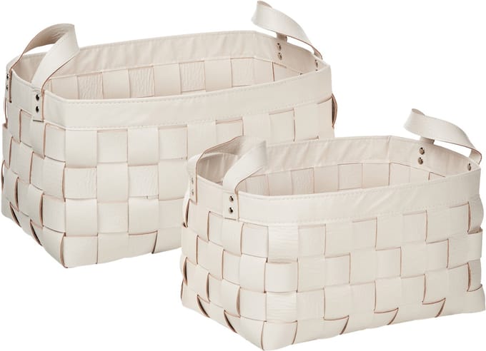 SIPPAR - Opbergmanden set van 2 - Beige - Kunstleer