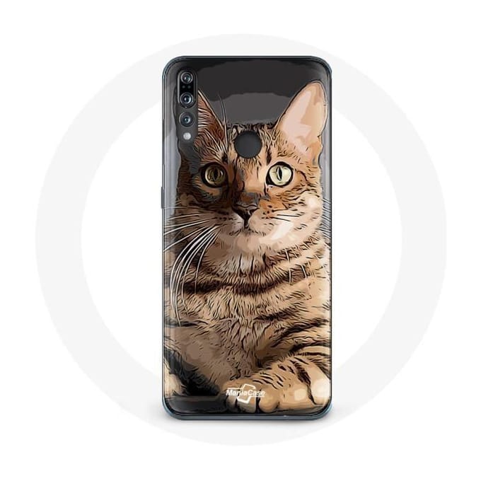 Coque - MANIACASE - Huawei p30 lite - Souple - Noir - Bengal Race de Chats