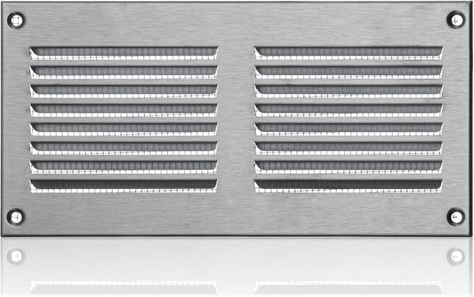 Ventilatierooster 200x100mm Roestvrij Staal met Muggengaas