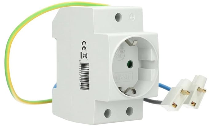EMAT wandcontactdoos DIN-rail 16A 2,5 modulen randaarde (E10124S) - wandcontactdoos modulair