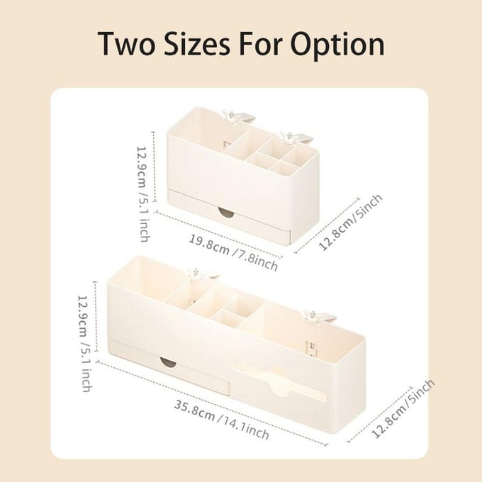 NBX Pennenhouder Bureau Zijopslag Marker Potlooddoos Desktop Organizer met Beheerbak Diverse Medium wit