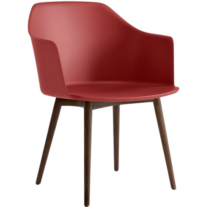 &Tradition Rely HW76 Stoel - vermilion red - walnut