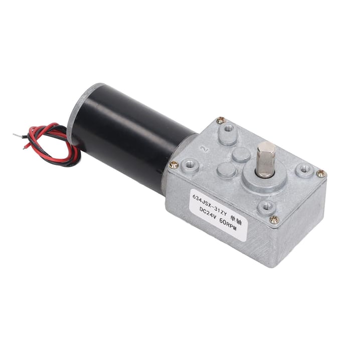 DC24V Zelfvergrendelende Wormwielmotor Reversibel Enkele As Snelheidsreductiemotor 634JSX 31ZY 60RPM