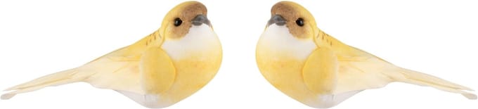 Dekoratief | Clip m/vogeltje, geel, PVC, 9x4x5cm, set van 2 stuks | A240187