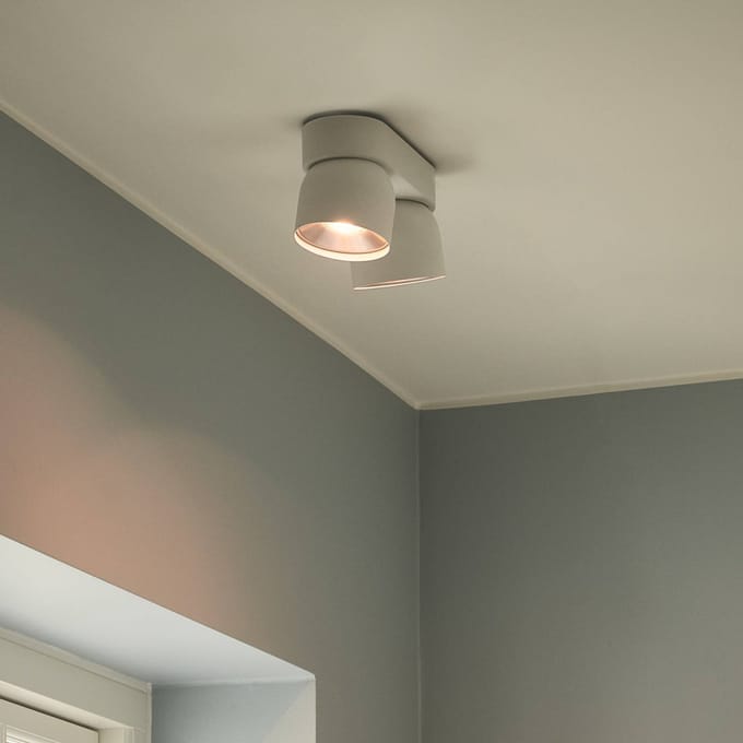 Nordlux Downlight Pitcher, wit/zilver, 2-lamps, metaal, GU10