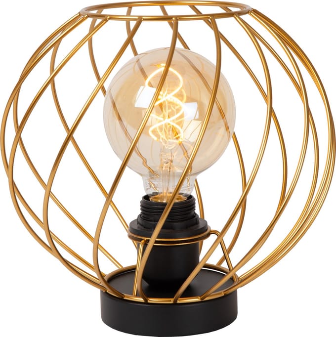 Lucide DANZA - Tafellamp - Ø 25 cm - 1xE27 - Mat Goud / Messing