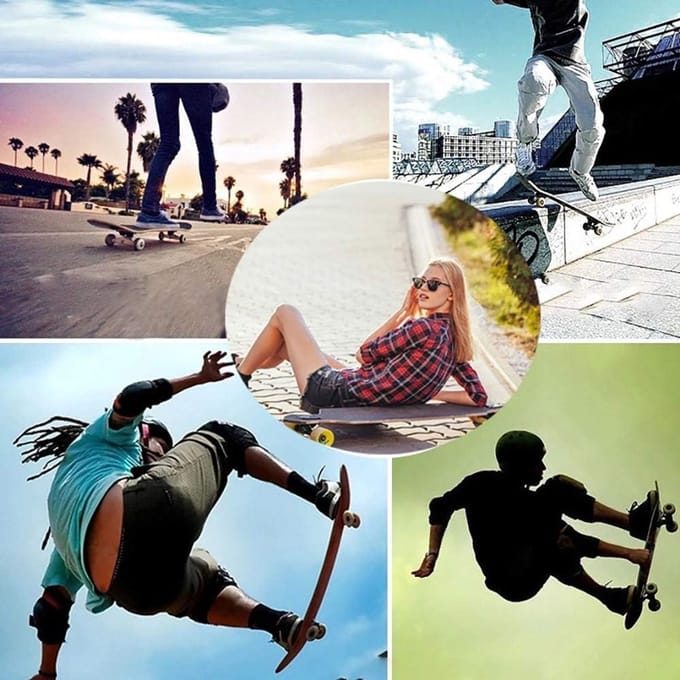 Skateboard - Four-Wheeled Board - Outdoor Sport - Dubbele Warp Design - 80cm - Multicolor