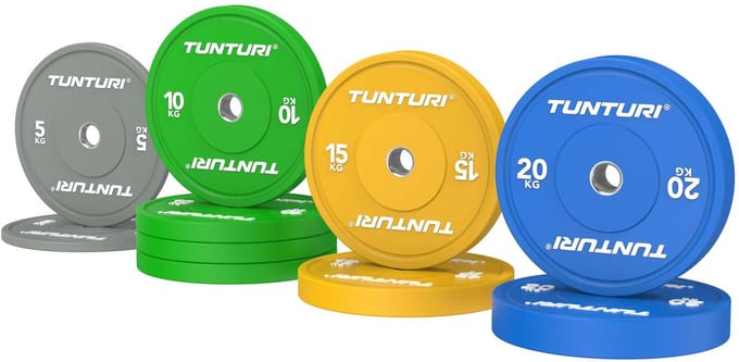 Tunturi Platinum bumperplates - Halter gewichten - Halterschijven - Set 120kg