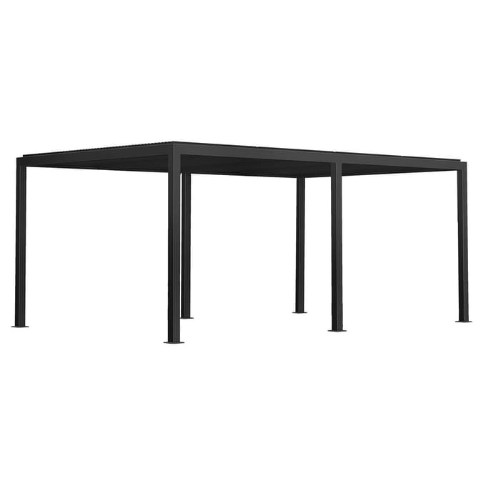 Terrasoverkapping PURPLE LEAF Pergola Met Lamellendak – 0-90 ° Verstelbaar – Wind en Weerbestendig – Stevig Aluminiumframe
