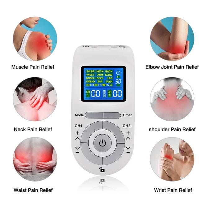 EMS Tens spierstimulator elektrische acupunctuur lichaamsmassager digitale therapiemachine elektrostimulator spierontspanningsmassager CN wit