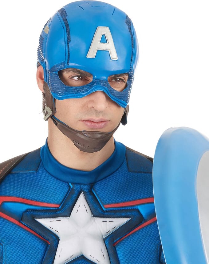 "Tweedelig Captain America™ masker voor volwassenen - Verkleedmasker - One size"