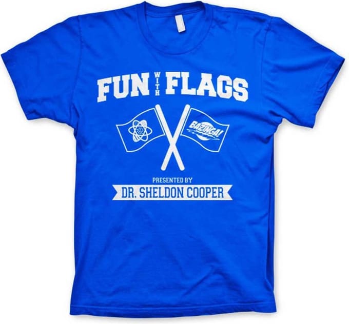 The Big Bang Theory Heren Tshirt -M- Fun With Flags Blauw