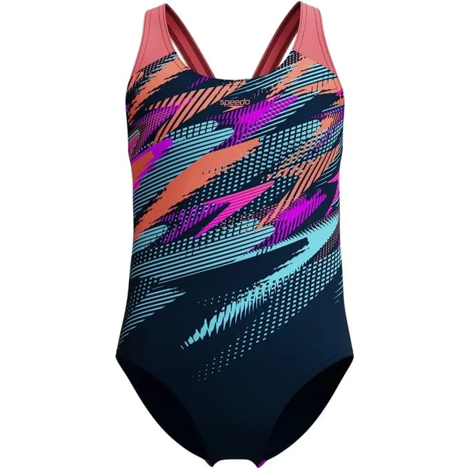 Speedo Digi Placement Splashback Meisjes Sportbadpak - Blauw