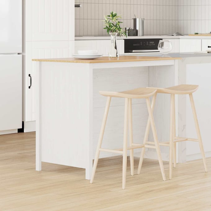 vidaXL Keuken Eilanden HILL Wit 112 x 66 x 90 cm Massief grenenhout