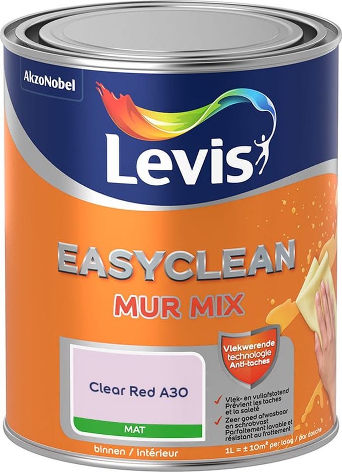 Levis - Easyclean Mur Mat Mix - Clear Red A30 - Mengverf - 1 L