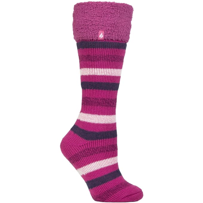 Dames Multikleur Gestreepte Patroon Lange Wellington Boot Thermosokken