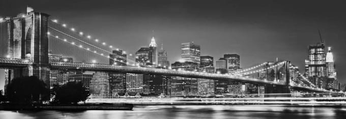 Fotobehang - Brooklyn Bridge 400x140cm - Vliesbehang