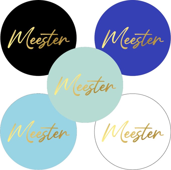 250 Stickers - Meester - 5 kleuren