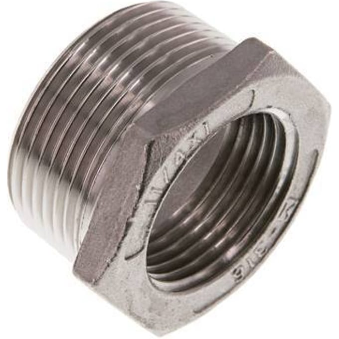 R 1 1/4'' x Rp 1'' M/F RVS Verloopring 16 Bar