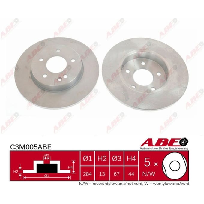 Remschijf ABE C3M005 voorkant, compleet, 1 Stuk