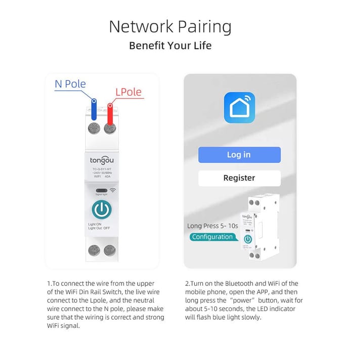Tuya Wifi Intelligente Stroomonderbreker Draadloze Afstandsbedieningen Bediening Din Rail Schakelaar Mobiele Telefoon APP 25A