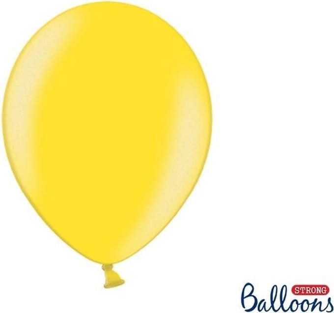 Partydeco Ballonnen Metallic Strong geel - 30 cm - 10 stuks
