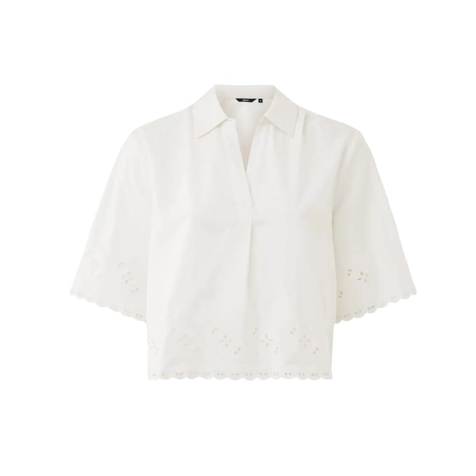 Korte geborduurde blouse dames Mexx