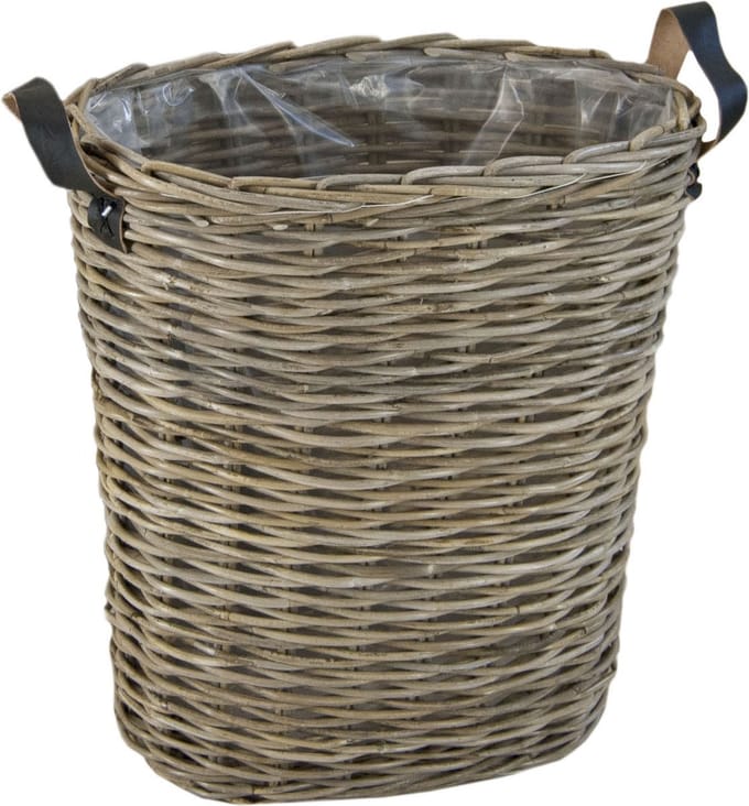Opbergmand ovaal Grey Rotan 60x38x60