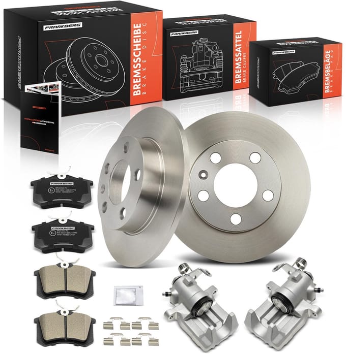 Frankberg 2x Remklauw+2x Remmen+4x Remblokken Achter voor VW