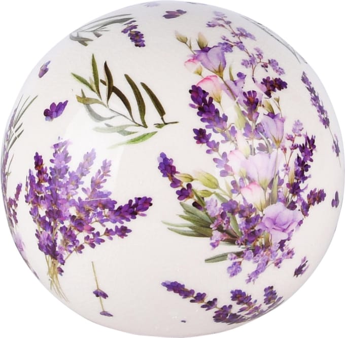 Dekoratief | Decobol 'Lavender Field', keramiek, 12x12x12cm | A230213