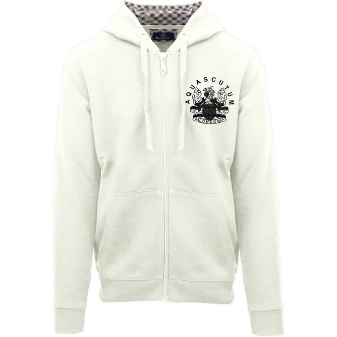 Aquascutum Heren Relaxed Fit Full Zip Hoodie (Boter)