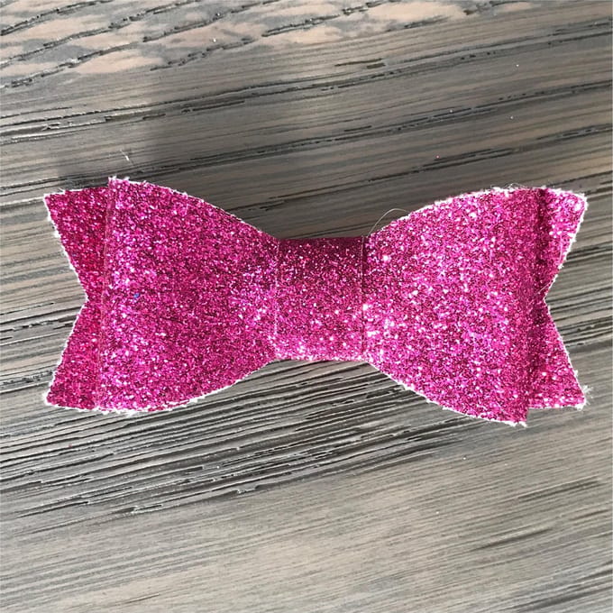 Haarclip Glitter Strik Medium Roze