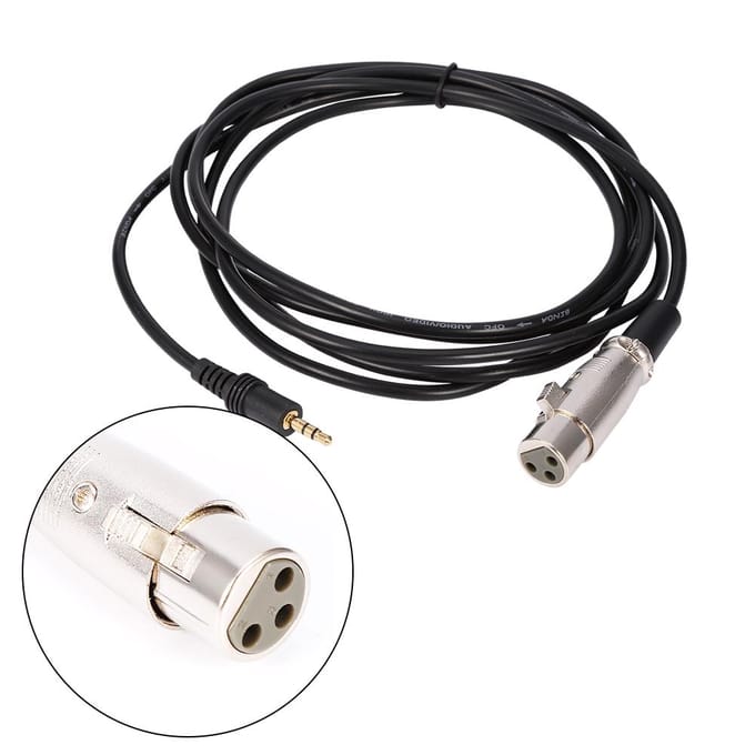 10FT 3-pins XLR-connector Vrouwelijk naar 18  3,5 mm mannelijke Stereo Jack Microfoon o Snoerkabel