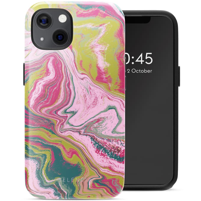 Selencia Vivid Backcover met MagSafe voor de Apple iPhone 13 - Marble Pink