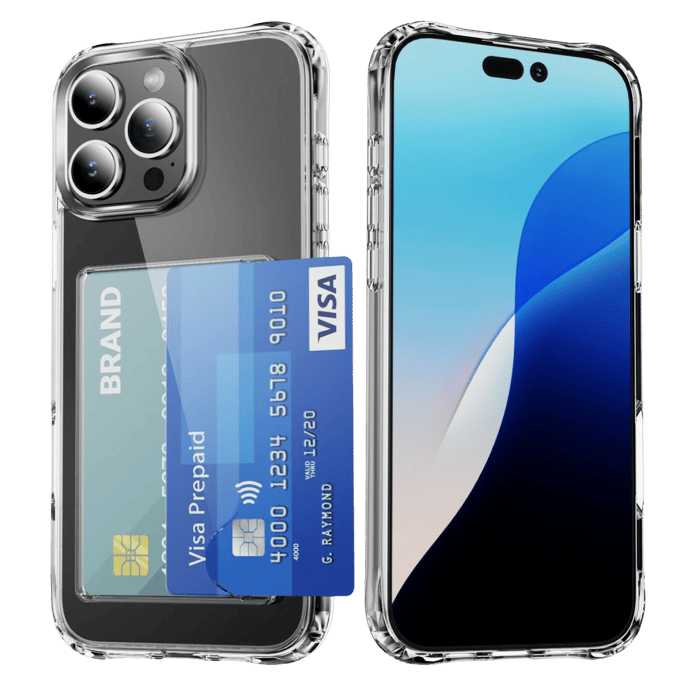 CaseBody Apple iPhone 16 Pro Max Shockproof Hoesje met Pasruimte Transparant