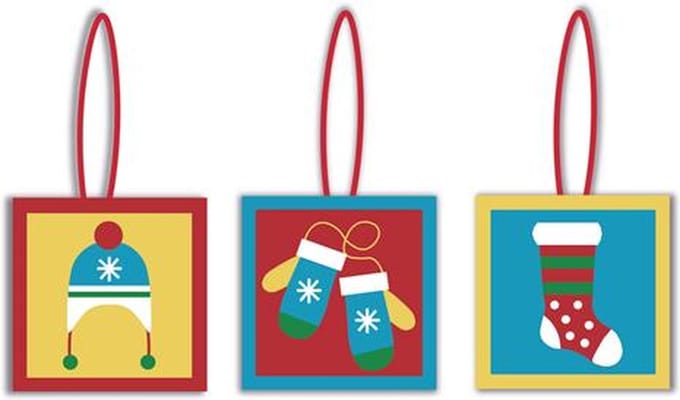 Anchor borduurpakket 3st. Kerst versiering voorbedrukt