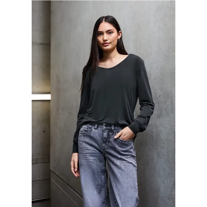 Silk-Look V-hals Shirt