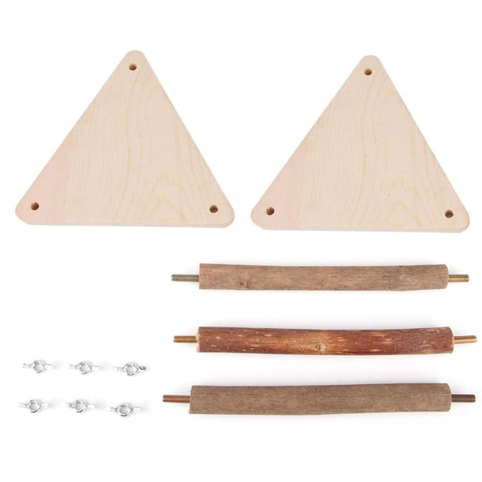 Perchoir Portable en Bois Naturel pour Oiseaux, Support, Jouets pour Perroquets de Petite et Moyenne Taille beige
